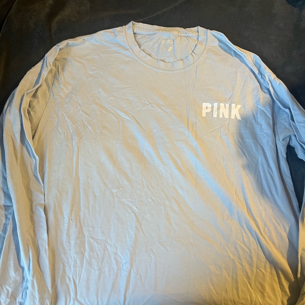 PINK Victoria's Secret Light Blue Long Sleeve Tee